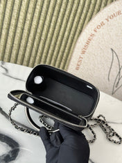 25P VANITY 17 CAVIAR WITH HANDLE METAL IN BLACK CALFSKIN SILVER HARDWARE