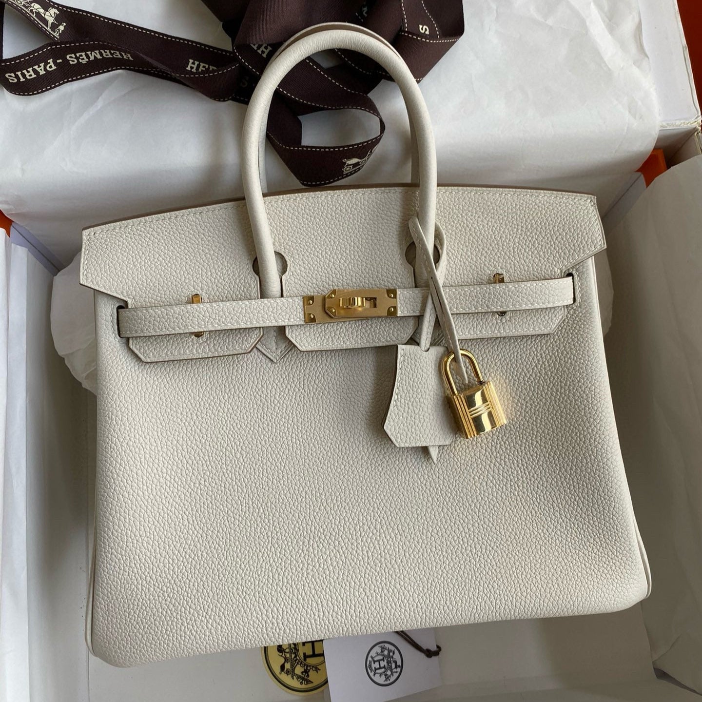 HM BIRKIN 25CM CREAM TOGO LEATHER GOLD HARDWARE