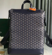 CISALPIN BACKPACK 43 IN NAVY BLUE GOYARDINE CANVAS AND CALFSKIN