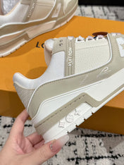 LV TRAINER SNEAKERS IN WHITE CALFSKIN