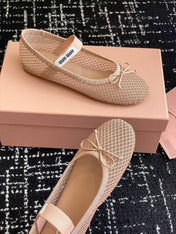 MM BALLET FLAT IN LIGHT PINK MESH