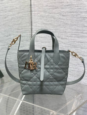MINI TOUJOURS BUCKET BAG 18 IN GREY CANNAGE CALFSKIN