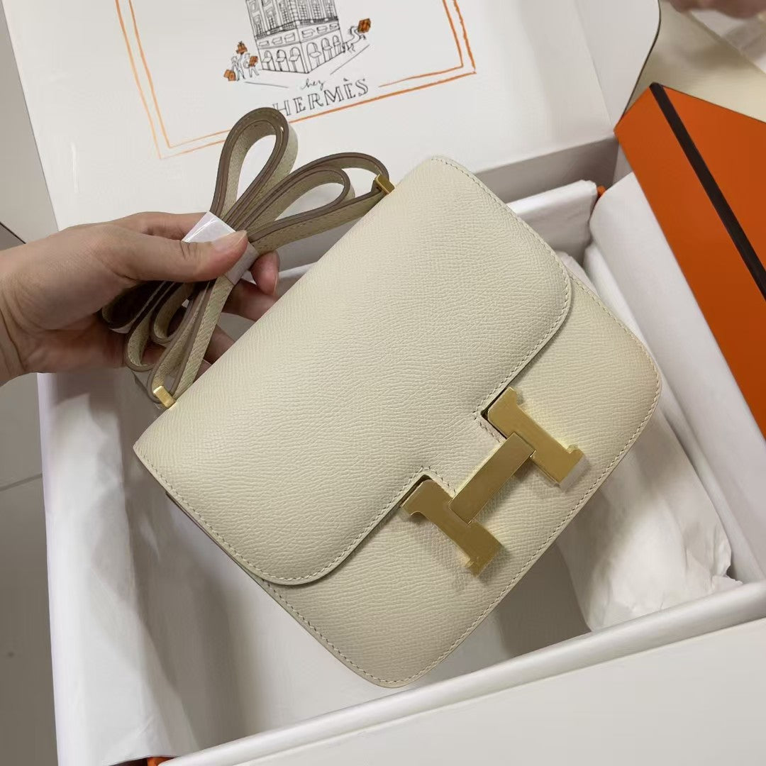 CONSTANCE 18 MILKY WHITE EPSOM GOLD HARDWARE