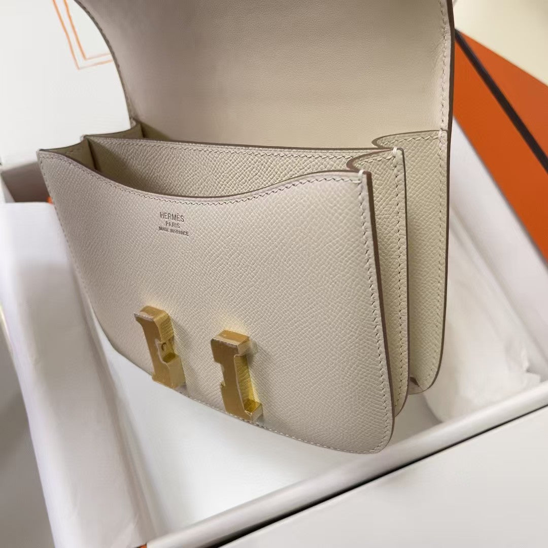 CONSTANCE 18 MILKY WHITE EPSOM GOLD HARDWARE