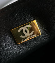 MINI RECTANGLE FLAP BAG 20CM BLACK CAVIAR GOLD HARDWARE
