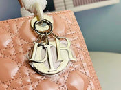 LADY BAG 24 BEIGE PATENT CALFSKIN GOLD HARDWARE