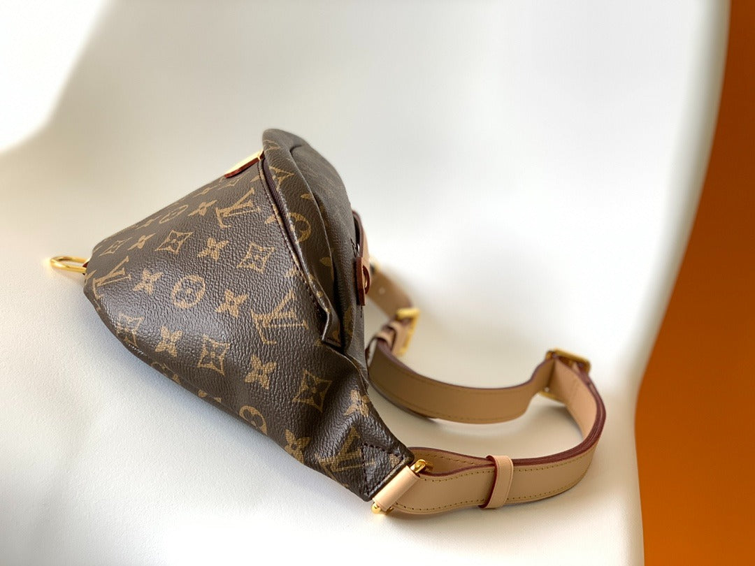 LV BUMBAG 37 IN BROWN COATED MONOGRAM CANVAS