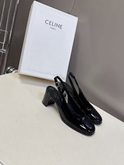 CELINE SLINGBACK IN BLACK CALFSKIN