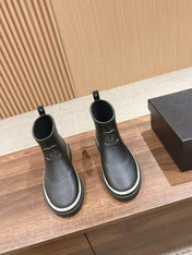 CC RAIN BOOTS BLACK CREAM TPU