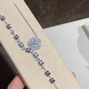 BOUTON DE CAMELIA SILVER DIAMOND NECKLACE