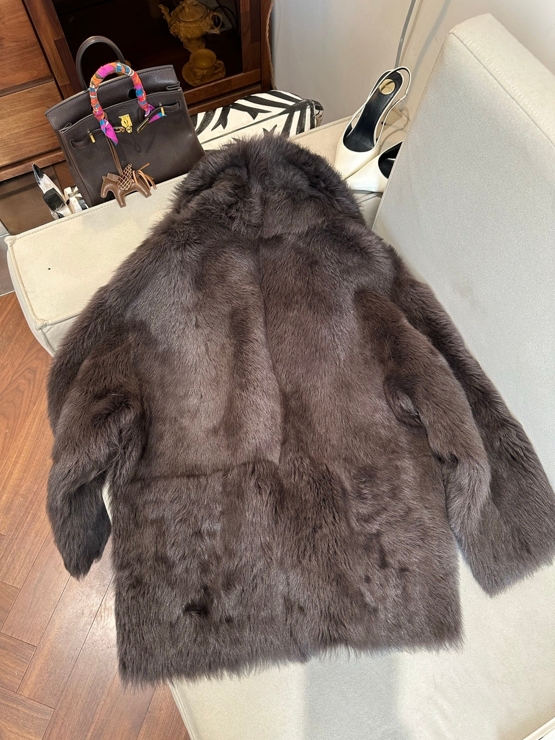 HERMES 26S SHEARLING COAT 811