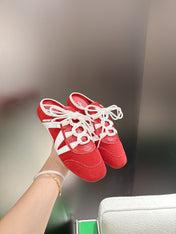 LV 26S MULE SNEAKERS IN RED SUEDE