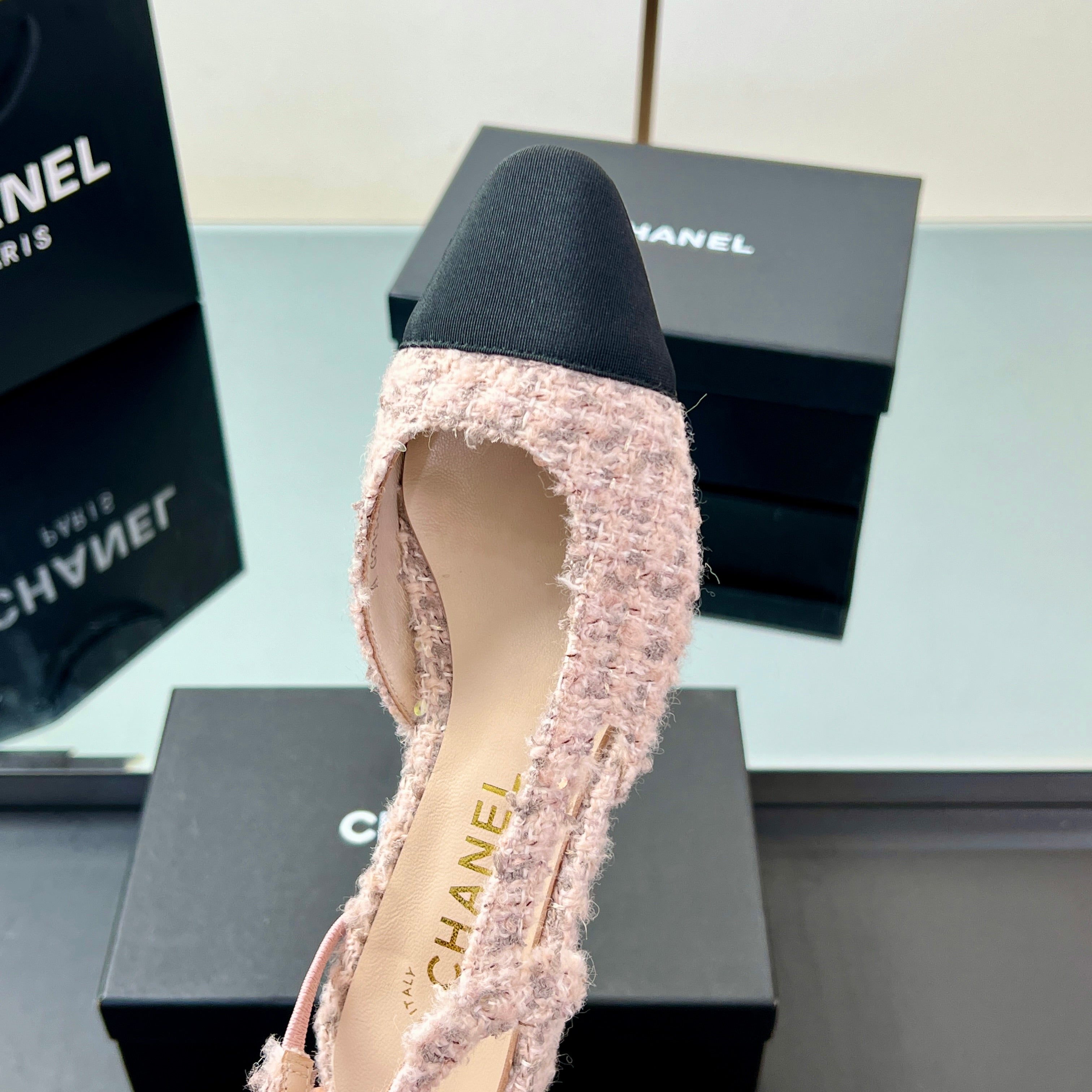 CC SLINGBACK 25S 25 MM IN LIGHT PINK TWEED