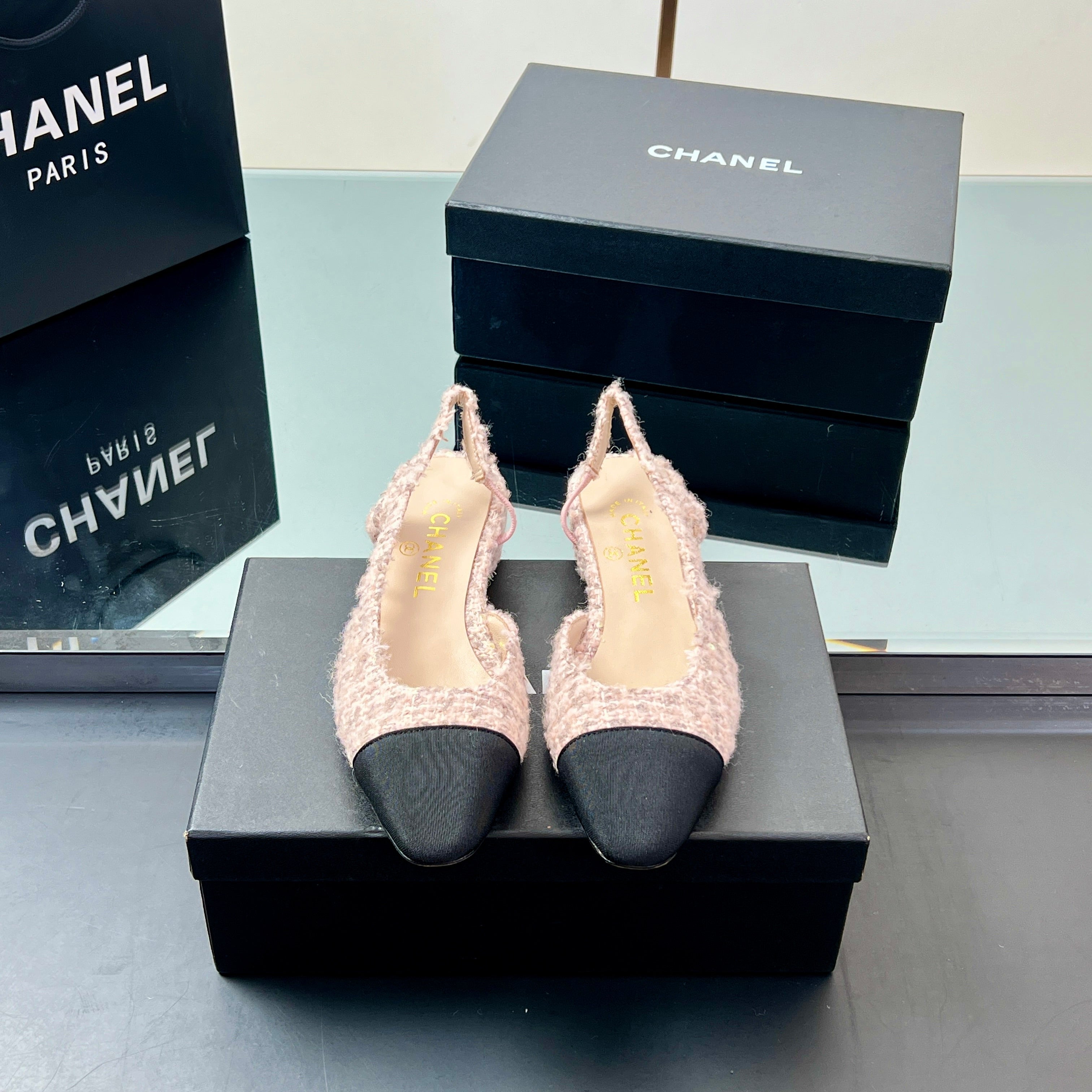 CC SLINGBACK 25S 25 MM IN LIGHT PINK TWEED