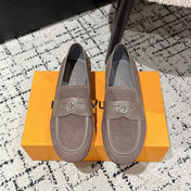 LV LOAFER 25S IN DUSTY ROSE BROWN SUEDE AND CALFSKIN