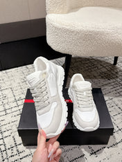 PRADA 25S MEN SNEAKERS LOGO IN WHITE NUBUCK AND CANVAS