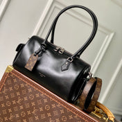 SPEEDY CARGO VIBE 28 IN BLACK LAMBSKIN MONOGRAM LOGO TAG