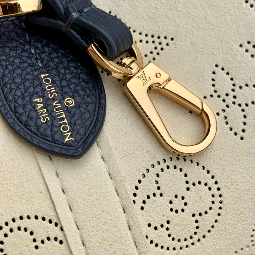 BLOSSOM PM 20 IN DARK BLUE MONOGRAM PERFORATED CALFSKIN