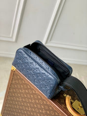 DOPP KIT 28 IN DARK BLUE MONOGRAM SHADOW CALFSKIN