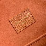 LOW KEY COOKIE MM 32 IN COGNAC BROWN CALFSKIN GOLD HARDWARE