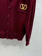 VALENTINO 26S COLLARED KNIT CARDIGAN 393