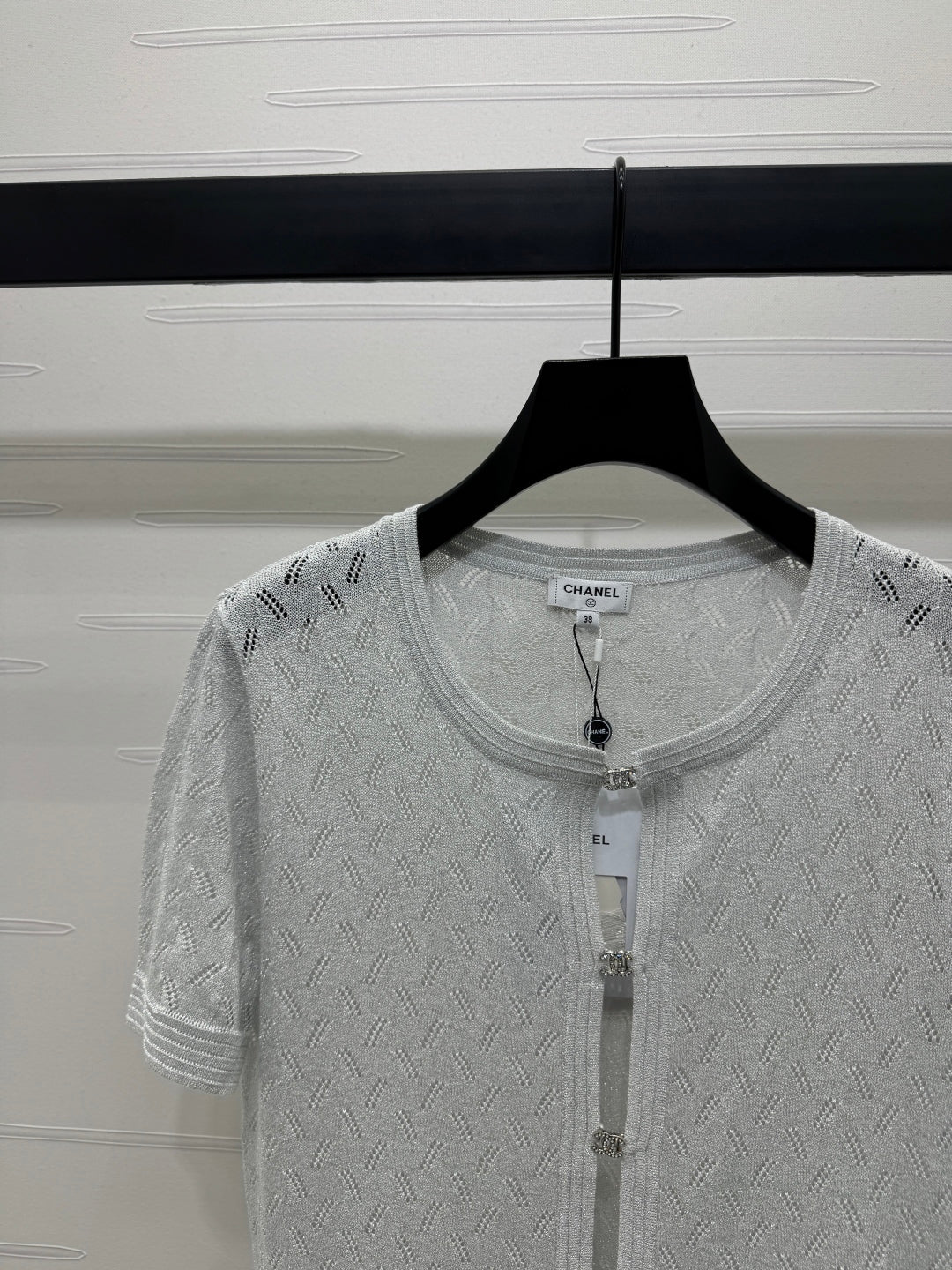 CHANEL SHORT-SLEEVE SEQUINNED KNIT CARDIGAN 269409