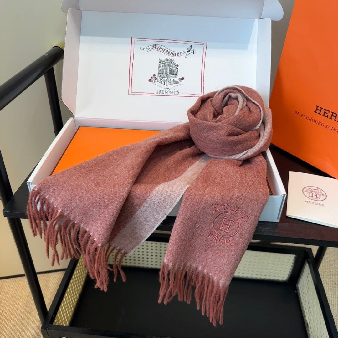 HERMES 26S LONG SCARF 190 IN WOOL 499777
