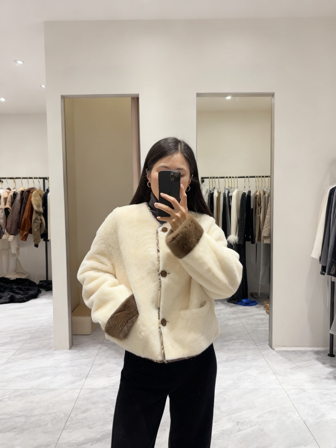 HERMES 25S REVERSIBLE FUR JACKET 473