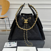 CHANEL 25S HOBO BAG 30 IN BLACK CAVIAR