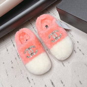 CHANEL 26S MULES IN LIGHT PINK AND WHITE SHEARLING WITH ROUND TOE
