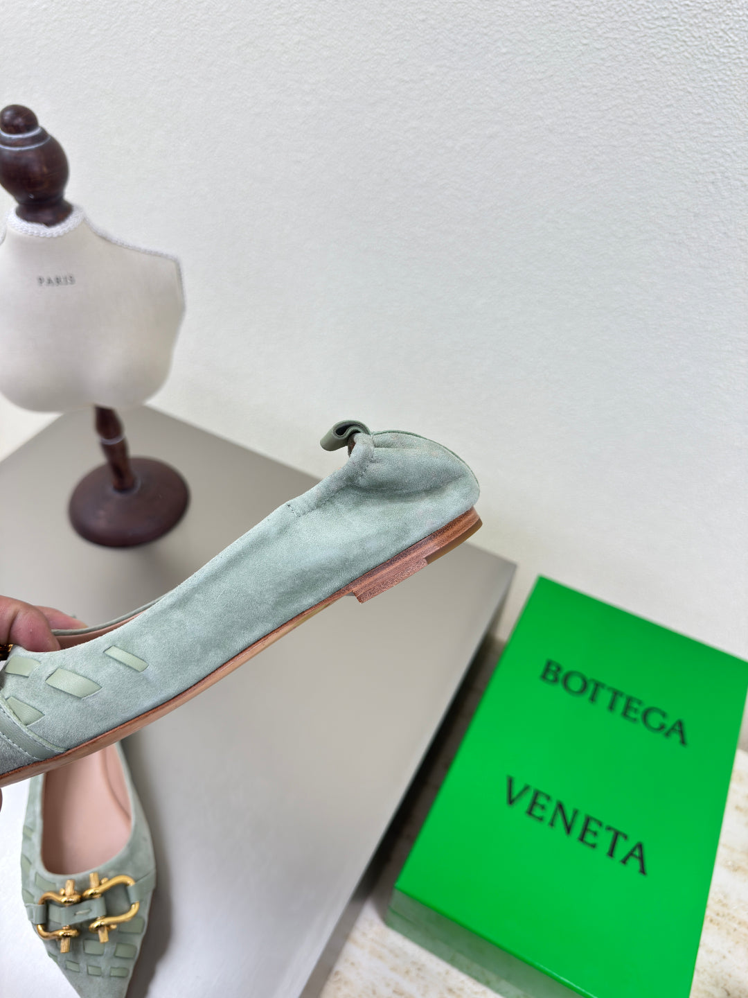 BALLET FLAT IN LIGHT BLUE SUEDE