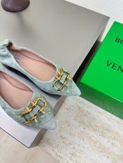 BALLET FLAT IN LIGHT BLUE SUEDE