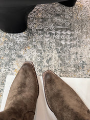 CELINE 26S ANKLE BOOTS 55 MM IN GRAYISH BROWN SUEDE