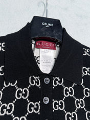 GUCCI 26S SHORT-SLEEVE KNIT POLO SHIRT 248