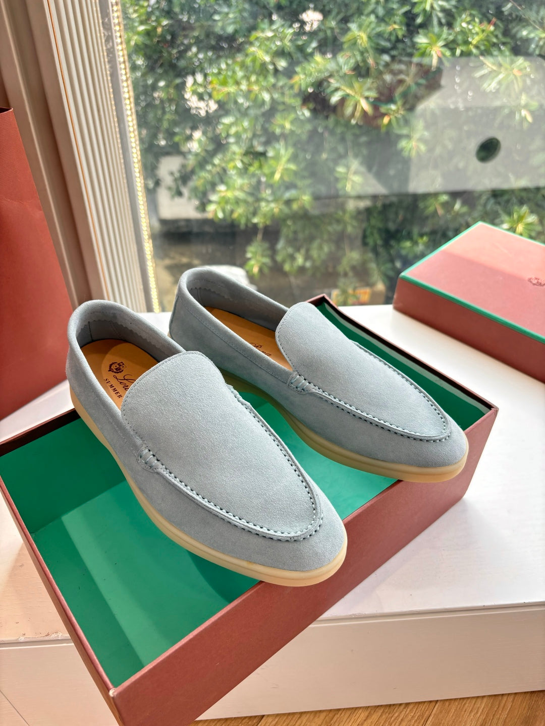 LP LOAFERS 25S IN DUSTY GREEN GRAY CASHMERE