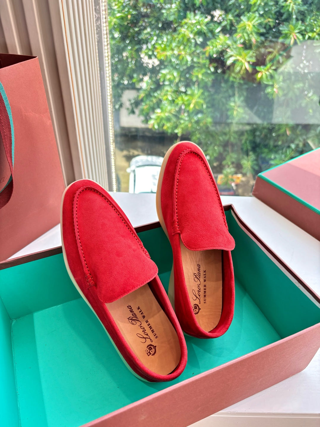 LP LOAFERS 25S IN RED CASHMERE