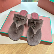 LP THONG SANDALS 25S IN ASH BROWN SUEDE