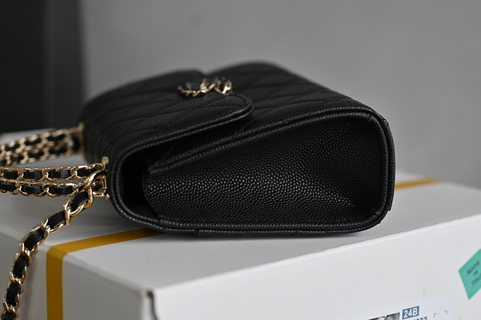 CHANEL 25S KELLY 14.5 CM IN BLACK LAMBSKIN
