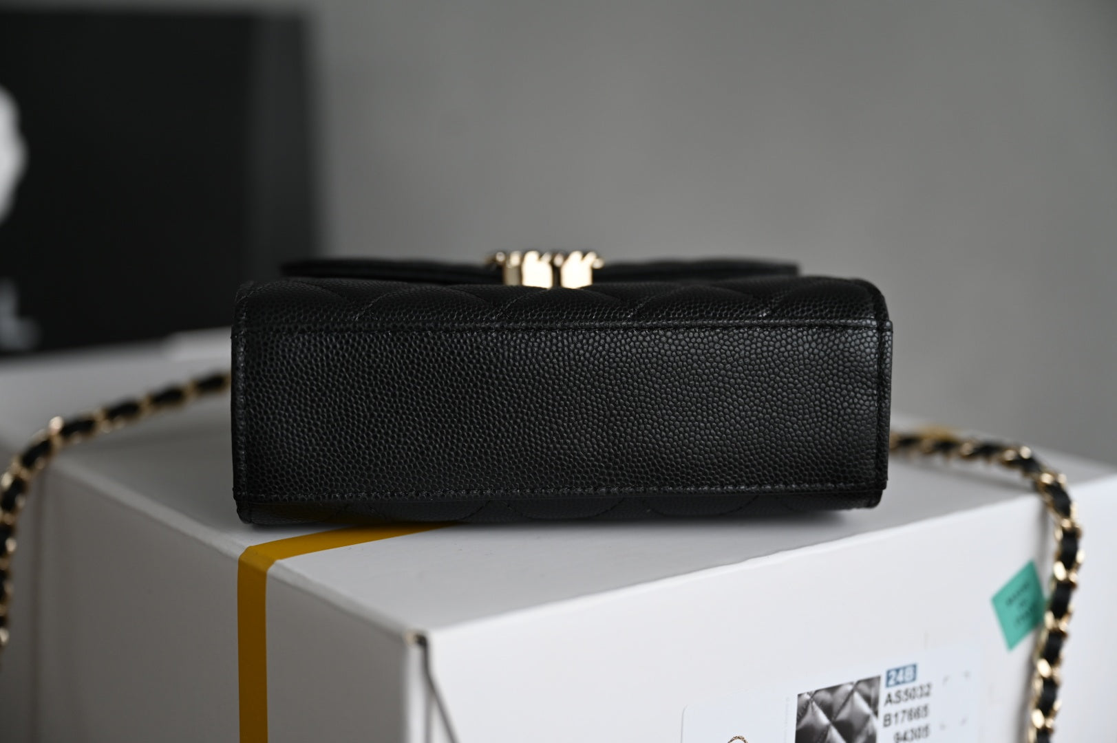 CHANEL 25S KELLY 14.5 CM IN BLACK LAMBSKIN