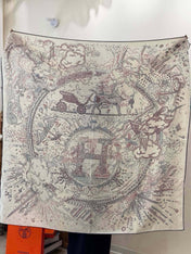 HERMES 26S SCARF 140 IN SILK AND CASHMERE 492395