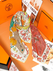 HERMES 26S SCARF 135 IN SILK AND CASHMERE 492455