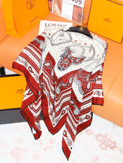 HERMES 26S SCARF 140 IN SILK AND CASHMERE 498483