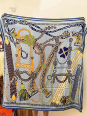 HERMES 26S SCARF 135 IN SILK AND CASHMERE 498491