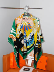 HERMES 26S SCARF 140 IN SILK AND CASHMERE 498506