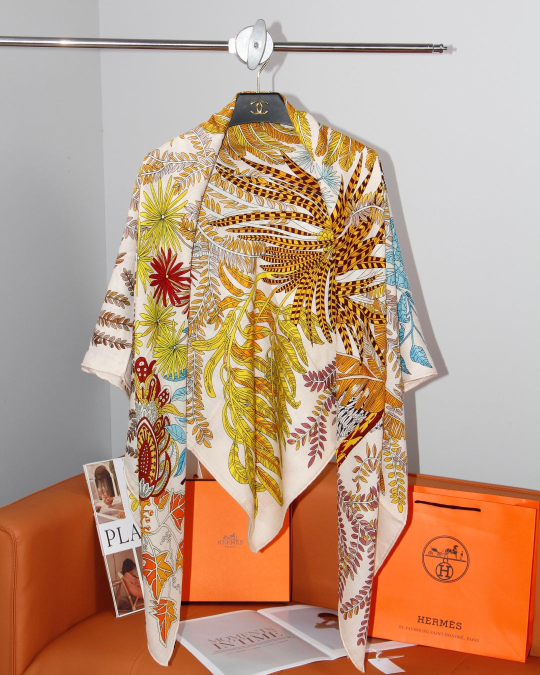HERMES 26S SCARF 135 IN SILK AND CASHMERE 499968