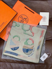 HERMES 26S SCARF 135 IN SILK AND CASHMERE 499945