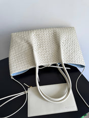 BOTTEGA VENETA 25S PINACOTECA BAG 43 IN IVORY CALFSKIN