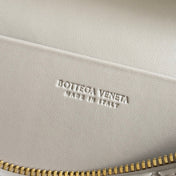 BOTTEGA VENETA 25S BANG BANG 22 IN WARM GRAY INTRECCIATO CALFSKIN GOLD HARDWARE