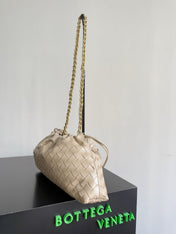 BOTTEGA VENETA 25S DUSTBAG NOTTE 33 IN WARM BEIGE CALFSKIN GOLD HARDWARE