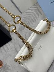 PRADA 25S ENCHAINE MINI BAG 22 IN WHITE CALFSKIN GOLD HARDWRE